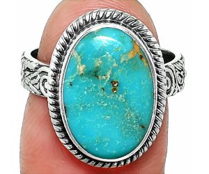 Natural Rare Turquoise Nevada Aztec Mt Ring size-7 SDR237645 R-1067, 10x15 mm