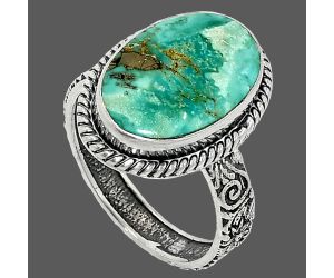 Natural Rare Turquoise Nevada Aztec Mt Ring size-9 SDR237646 R-1067, 11x17 mm