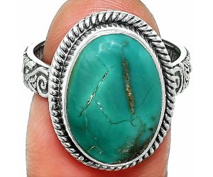 Natural Rare Turquoise Nevada Aztec Mt Ring size-8 SDR237648 R-1067, 11x16 mm