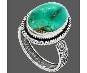 Natural Rare Turquoise Nevada Aztec Mt Ring size-8 SDR237648 R-1067, 11x16 mm