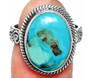 Natural Rare Turquoise Nevada Aztec Mt Ring size-8 SDR237652 R-1067, 12x16 mm