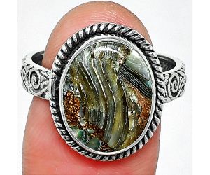 Copper Abalone Shell Ring size-8.5 SDR237657 R-1067, 11x14 mm
