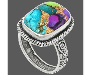 Multi Copper Turquoise Ring size-7 SDR237661 R-1067, 11x15 mm