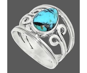 Lucky Charm Tibetan Turquoise Ring size-8 SDR237669 R-1132, 8x11 mm