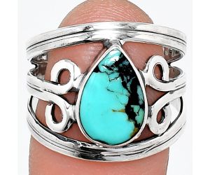 Lucky Charm Tibetan Turquoise Ring size-8 SDR237681 R-1132, 8x12 mm