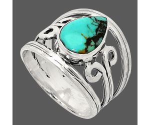 Lucky Charm Tibetan Turquoise Ring size-8 SDR237681 R-1132, 8x12 mm