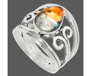 Spiny Oyster Turquoise Ring size-7 SDR237687 R-1132, 7x11 mm