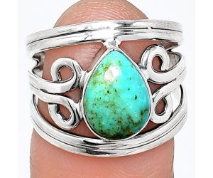 Natural Rare Turquoise Nevada Aztec Mt Ring size-7 SDR237689 R-1132, 8x11 mm