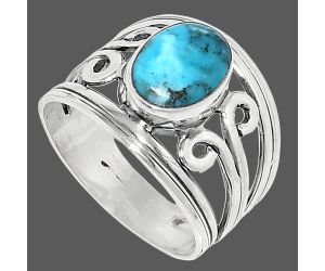 Natural Turquoise Morenci Mine Ring size-8 SDR237690 R-1132, 7x10 mm