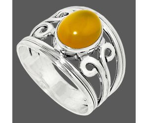 Yellow Onyx Ring size-7.5 SDR237698 R-1132, 8x10 mm