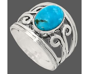 Natural Turquoise Morenci Mine Ring size-7 SDR237706 R-1132, 7x11 mm