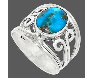Natural Turquoise Morenci Mine Ring size-8 SDR237707 R-1132, 9x12 mm