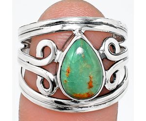 Natural Rare Turquoise Nevada Aztec Mt Ring size-7.5 SDR237717 R-1132, 7x11 mm
