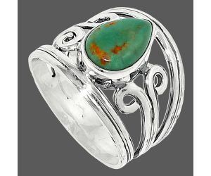 Natural Rare Turquoise Nevada Aztec Mt Ring size-7.5 SDR237717 R-1132, 7x11 mm