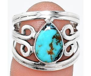 Natural Turquoise Morenci Mine Ring size-7 SDR237720 R-1132, 7x11 mm