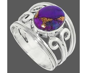 Copper Purple Turquoise Ring size-8 SDR237725 R-1132, 8x11 mm