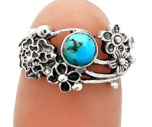 Floral - Natural Turquoise Morenci Mine Ring size-6 SDR237734 R-1041, 5x5 mm