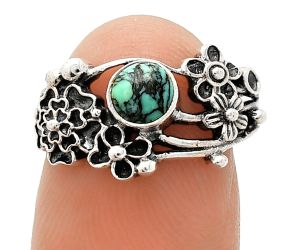 Floral - Lucky Charm Tibetan Turquoise Ring size-7 SDR237742 R-1041, 5x5 mm