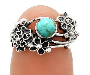 Floral - Natural Rare Turquoise Nevada Aztec Mt Ring size-6 SDR237753 R-1041, 5x5 mm