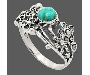 Floral - Natural Rare Turquoise Nevada Aztec Mt Ring size-6 SDR237753 R-1041, 5x5 mm