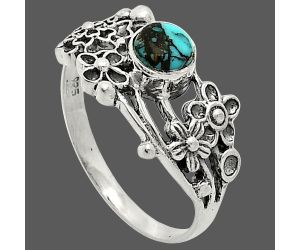 Floral - Lucky Charm Tibetan Turquoise Ring size-8 SDR237756 R-1041, 5x5 mm