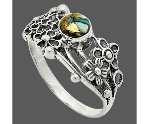Floral - Spiny Oyster Turquoise Ring size-7 SDR237762 R-1041, 5x5 mm