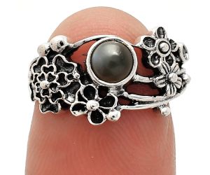 Floral - Gray Moonstone Ring size-6 SDR237763 R-1041, 5x5 mm