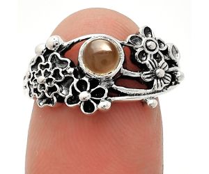 Floral - Gray Moonstone Ring size-9 SDR237764 R-1041, 5x5 mm