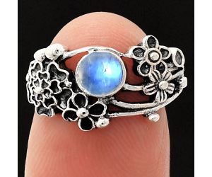 Floral - Rainbow Moonstone Ring size-7 SDR237769 R-1041, 5x5 mm