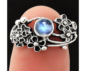 Floral - Rainbow Moonstone Ring size-8 SDR237771 R-1041, 5x5 mm