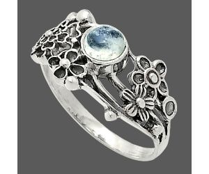 Floral - Rainbow Moonstone Ring size-8 SDR237773 R-1041, 5x5 mm