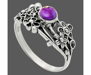 Floral - Copper Purple Turquoise Ring size-9 SDR237775 R-1041, 5x5 mm