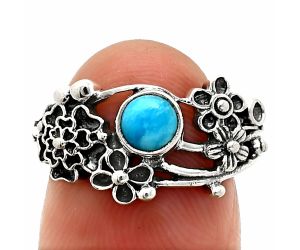 Floral - Natural Turquoise Morenci Mine Ring size-9 SDR237776 R-1041, 5x5 mm