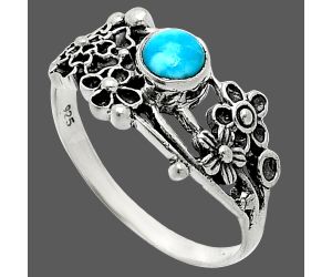 Floral - Natural Turquoise Morenci Mine Ring size-9 SDR237776 R-1041, 5x5 mm
