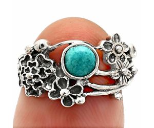 Floral - Natural Rare Turquoise Nevada Aztec Mt Ring size-6 SDR237779 R-1041, 5x5 mm