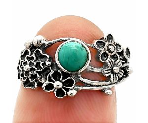 Floral - Natural Rare Turquoise Nevada Aztec Mt Ring size-6.5 SDR237782 R-1041, 5x5 mm