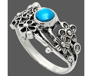 Floral - Natural Turquoise Morenci Mine Ring size-6 SDR237783 R-1041, 5x5 mm