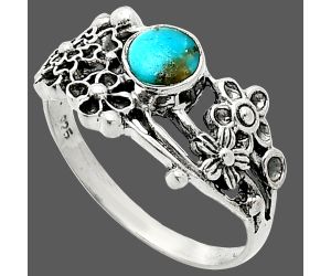 Floral - Natural Rare Turquoise Nevada Aztec Mt Ring size-8 SDR237788 R-1041, 5x5 mm