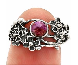 Floral - Kingman Pink Dahlia Turquoise Ring size-8 SDR237794 R-1041, 5x5 mm