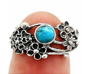 Floral - Natural Turquoise Morenci Mine Ring size-7 SDR237800 R-1041, 5x5 mm