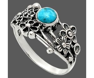 Floral - Natural Turquoise Morenci Mine Ring size-7 SDR237800 R-1041, 5x5 mm