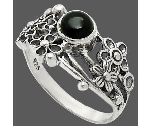 Floral - Black Onyx Ring size-6 SDR237806 R-1041, 5x5 mm