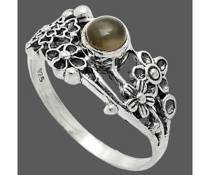 Floral - Gray Moonstone Ring size-9 SDR237807 R-1041, 5x5 mm