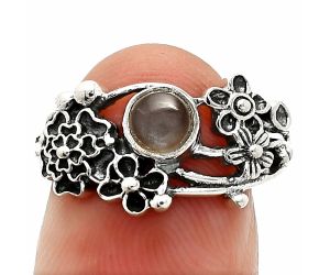 Floral - Gray Moonstone Ring size-9 SDR237808 R-1041, 5x5 mm