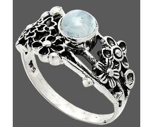 Floral - Rainbow Moonstone Ring size-6 SDR237811 R-1041, 5x5 mm