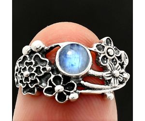 Floral - Rainbow Moonstone Ring size-6 SDR237814 R-1041, 5x5 mm