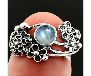 Floral - Rainbow Moonstone Ring size-6 SDR237815 R-1041, 5x5 mm