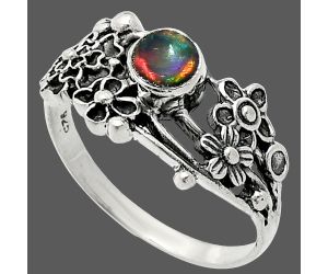 Floral - Black Ethiopian Opal Ring size-8.5 SDR237844 R-1041, 5x5 mm