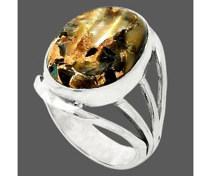 Copper Abalone Shell Ring size-7 SDR237856 R-1219, 13x17 mm