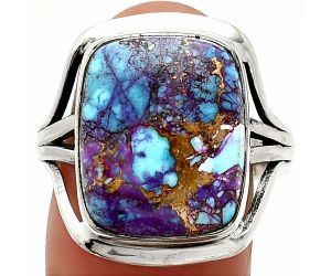 Kingman Purple Dahlia Turquoise Ring size-9.5 SDR237891 R-1219, 14x17 mm